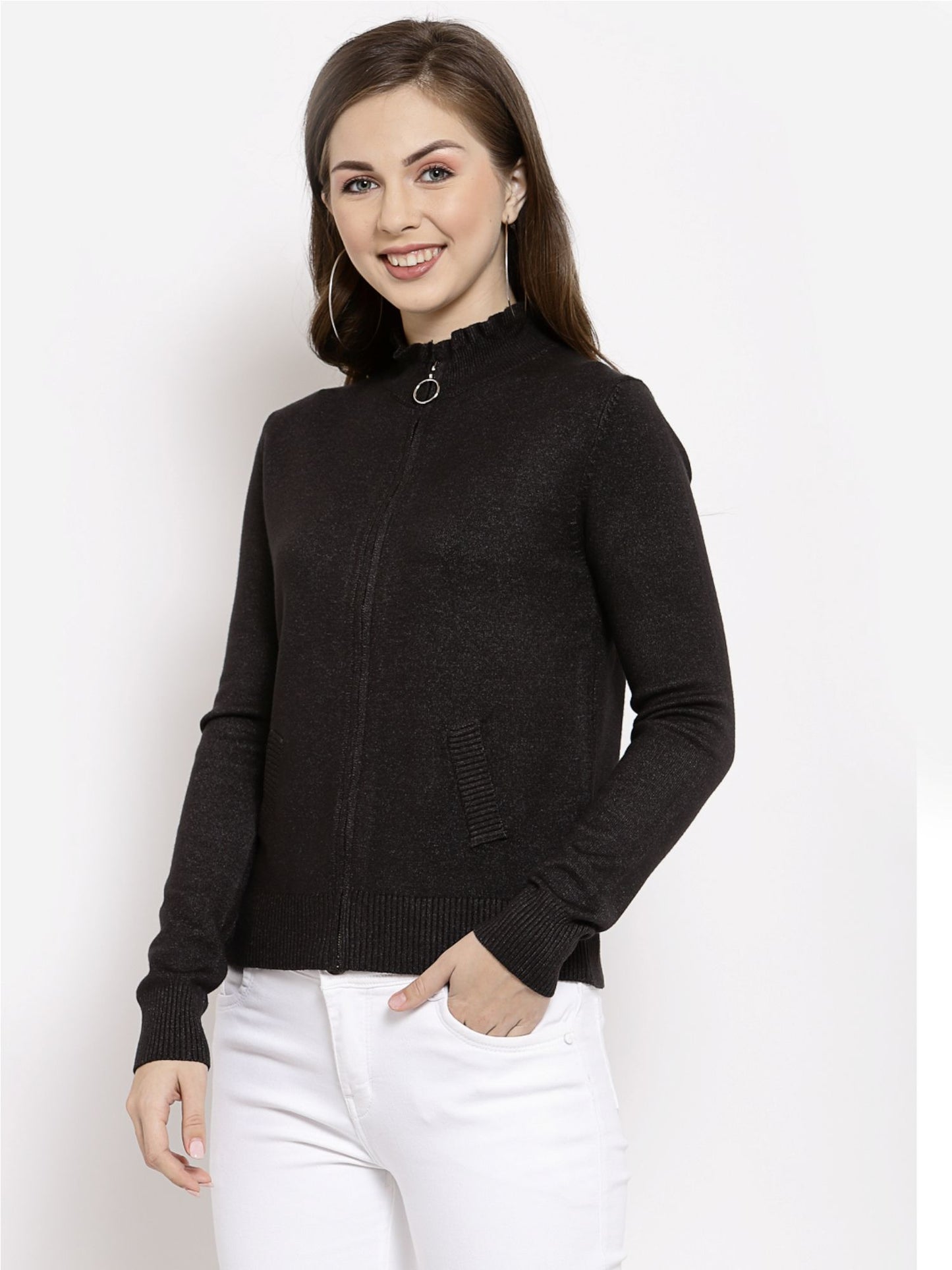 Mafadeny Black Winter Sweater - Classic Coziness for Cold Days