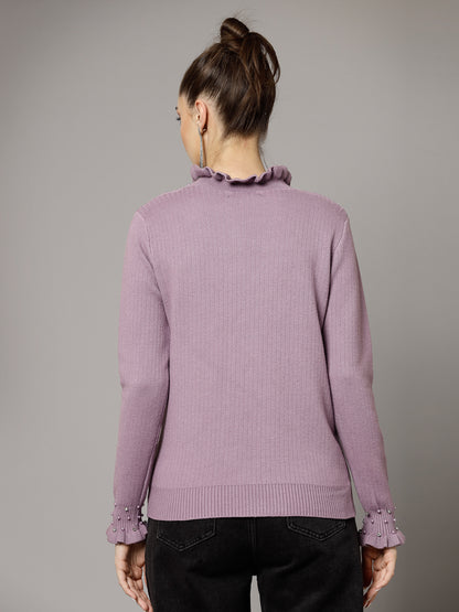 Mafadeny Women Winter Wear Muave Stylished & Cosy Top