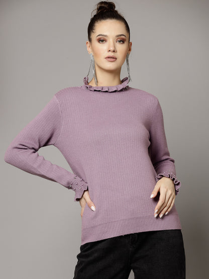 Mafadeny Women Winter Wear Muave Stylished & Cosy Top