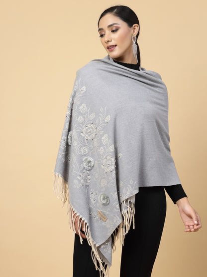 MAFADENY WINTER WRAP GREY STOLE - COZY COMFORT IN SUBTLE ELEGANCE