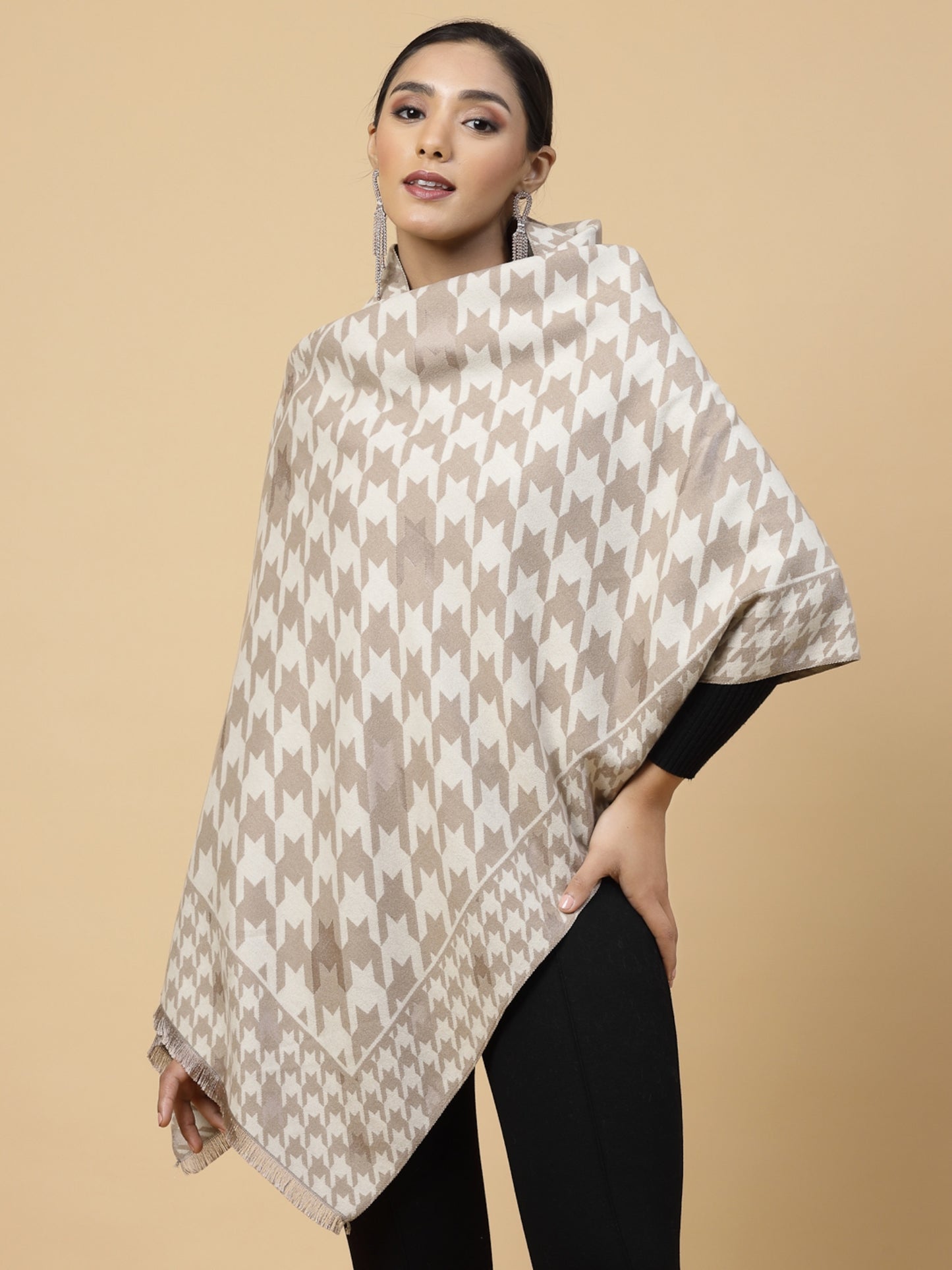 MAFADENY WINTER WRAP KHAKHI STOLE - COZY COMFORT IN SUBTLE ELEGANCE