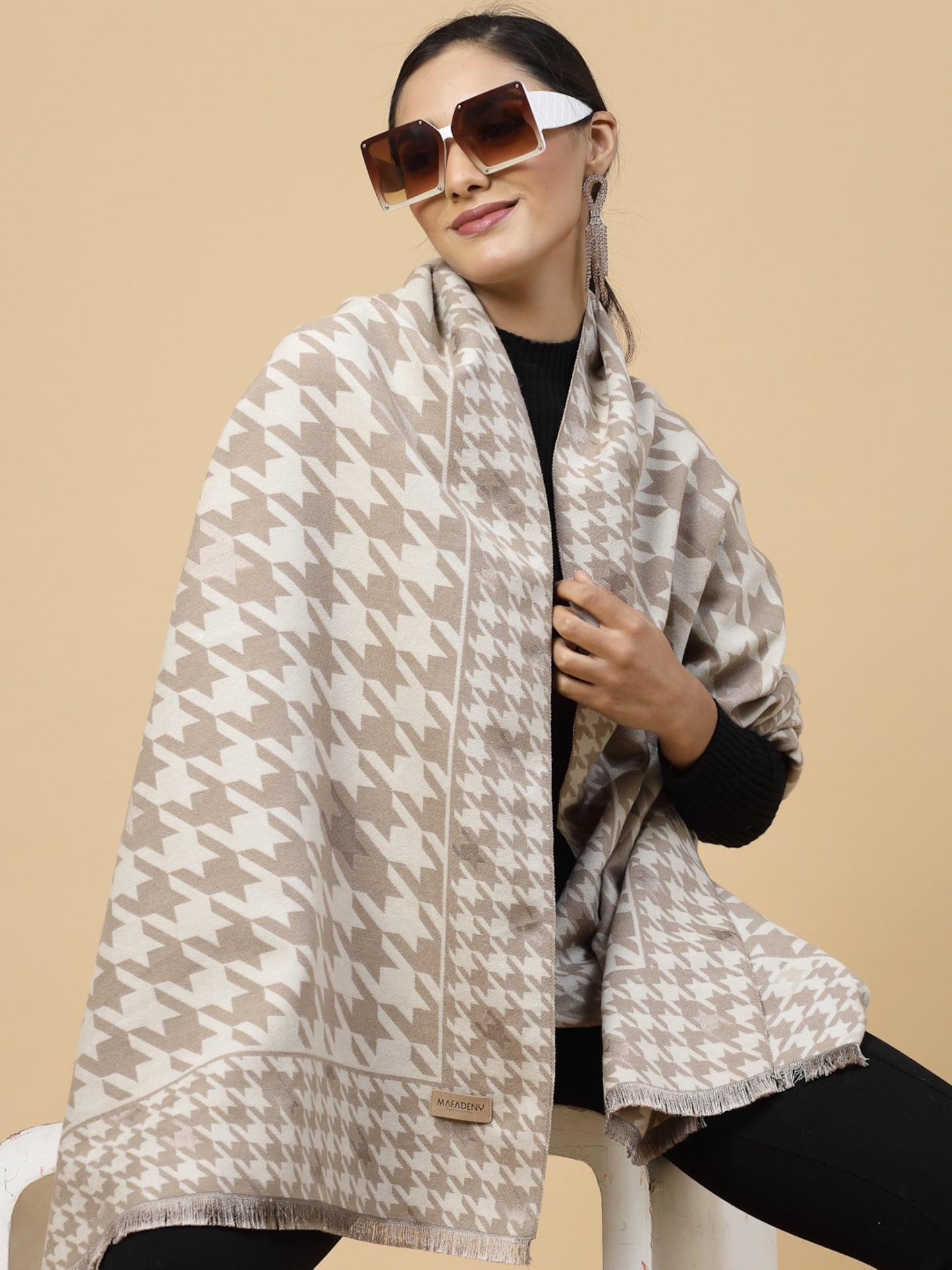 MAFADENY WINTER WRAP KHAKHI STOLE - COZY COMFORT IN SUBTLE ELEGANCE