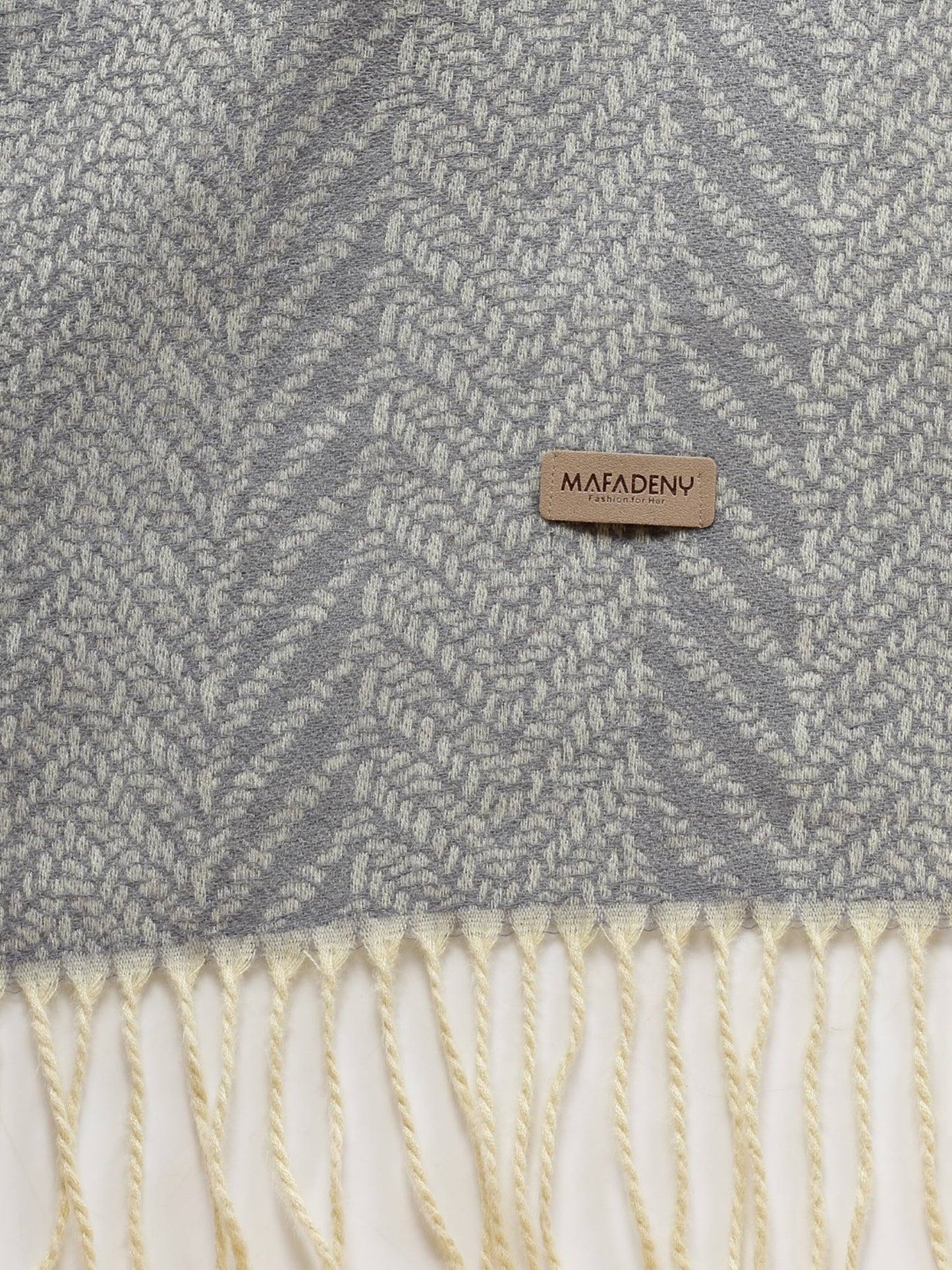 MAFADENY WINTER WRAP GREY STOLE - COZY COMFORT IN SUBTLE ELEGANCE