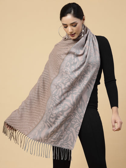 MAFADENY WINTER WRAP PEACH STOLE - COZY COMFORT IN SUBTLE ELEGANCE