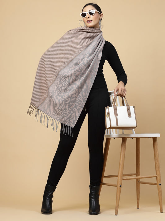 MAFADENY WINTER WRAP PEACH STOLE - COZY COMFORT IN SUBTLE ELEGANCE