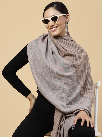 MAFADENY WINTER WRAP PEACH STOLE - COZY COMFORT IN SUBTLE ELEGANCE