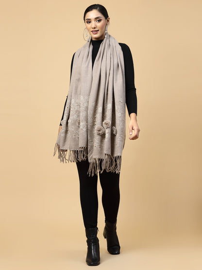 MAFADENY WINTER WRAP KHAKHI STOLE - COZY COMFORT IN SUBTLE ELEGANCE