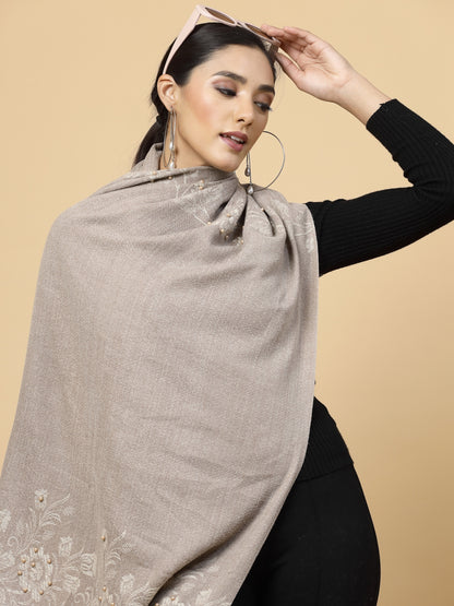 MAFADENY WINTER WRAP KHAKHI STOLE - COZY COMFORT IN SUBTLE ELEGANCE