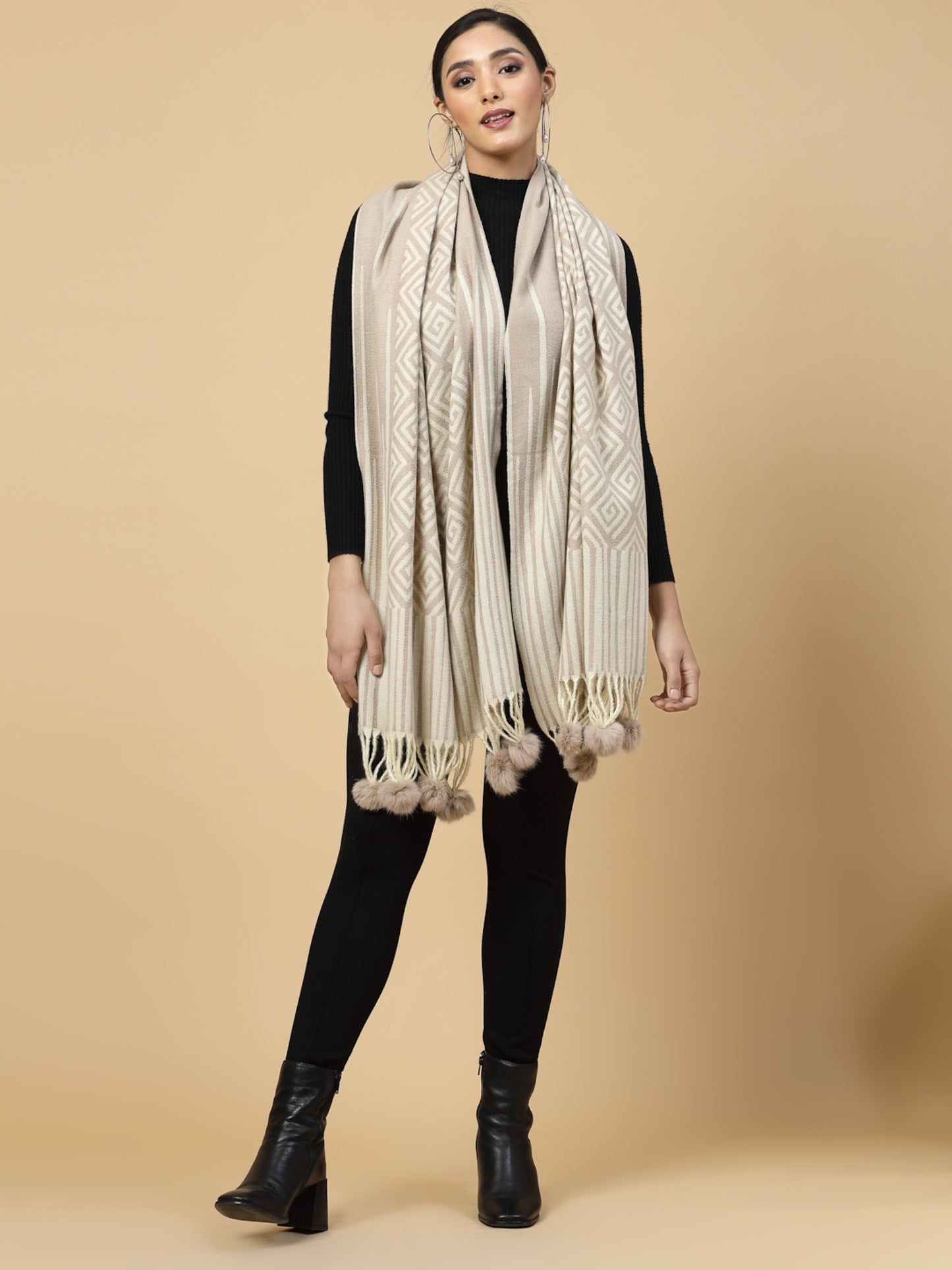 MAFADENY WINTER WRAP FAWN STOLE - COZY COMFORT IN SUBTLE ELEGANCE