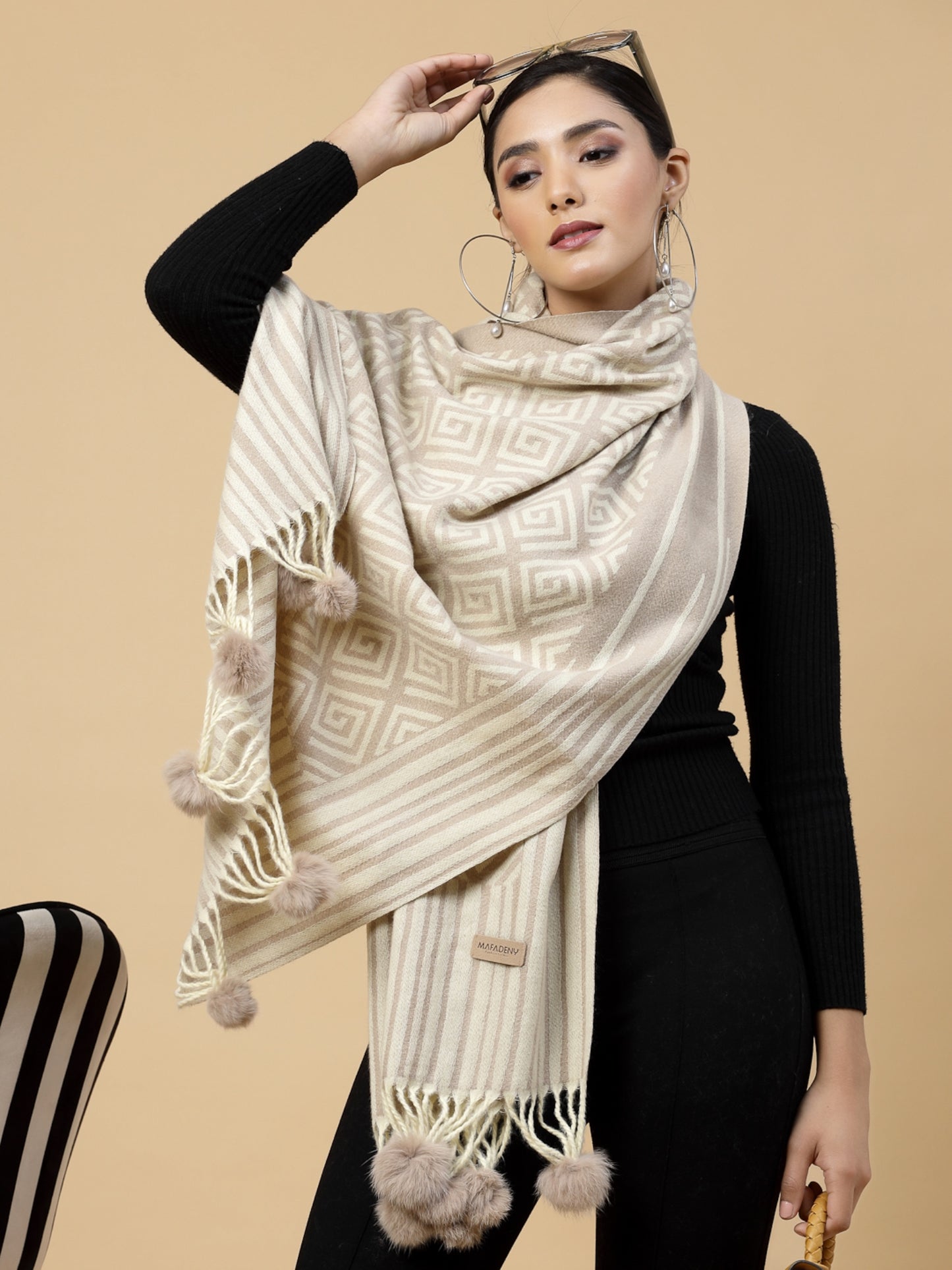 MAFADENY WINTER WRAP FAWN STOLE - COZY COMFORT IN SUBTLE ELEGANCE