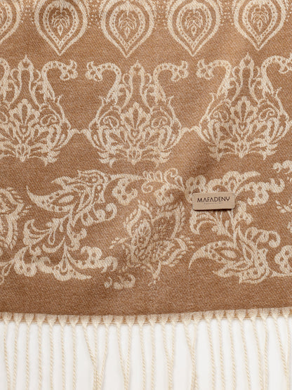 MAFADENY WINTER WRAP BEIGE STOLE - COZY COMFORT IN SUBTLE ELEGANCE