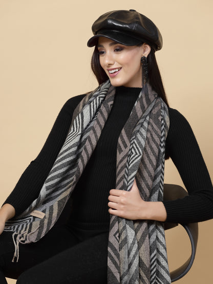 MAFADENY WINTER WRAP GREY STOLE - COZY COMFORT IN SUBTLE ELEGANCE