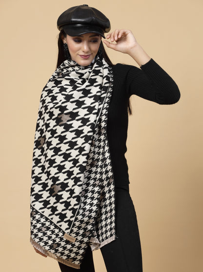 MAFADENY WINTER WRAP BLACK STOLE - COZY COMFORT IN SUBTLE ELEGANCE