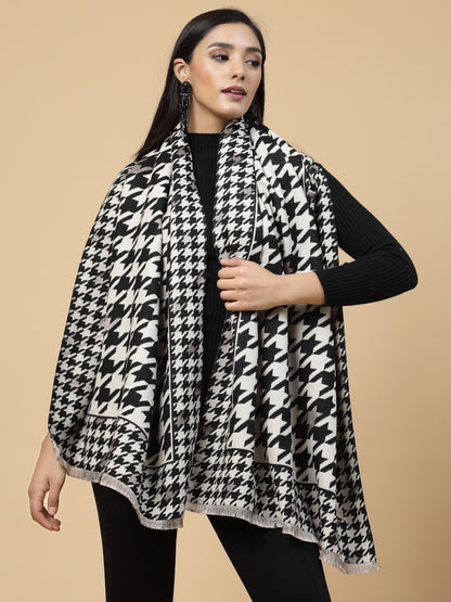 MAFADENY WINTER WRAP BLACK STOLE - COZY COMFORT IN SUBTLE ELEGANCE