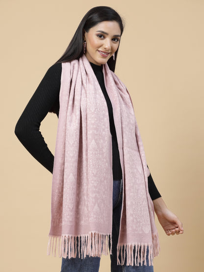 MAFADENY WINTER WRAP PINK STOLE - COZY COMFORT IN SUBTLE ELEGANCE