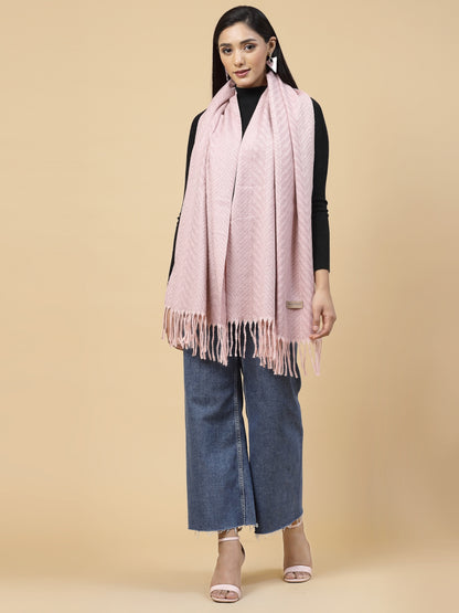 MAFADENY WINTER WRAP PINK STOLE - COZY COMFORT IN SUBTLE ELEGANCE