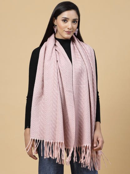 MAFADENY WINTER WRAP PINK STOLE - COZY COMFORT IN SUBTLE ELEGANCE