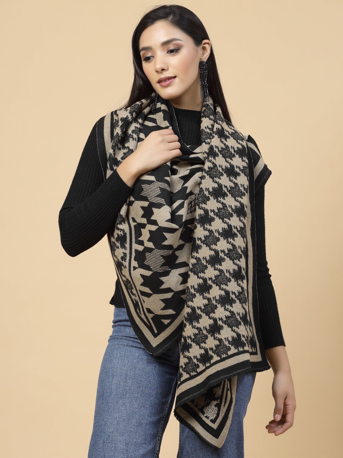 MAFADENY WINTER WRAP KHAKHI STOLE - COZY COMFORT IN SUBTLE ELEGANCE