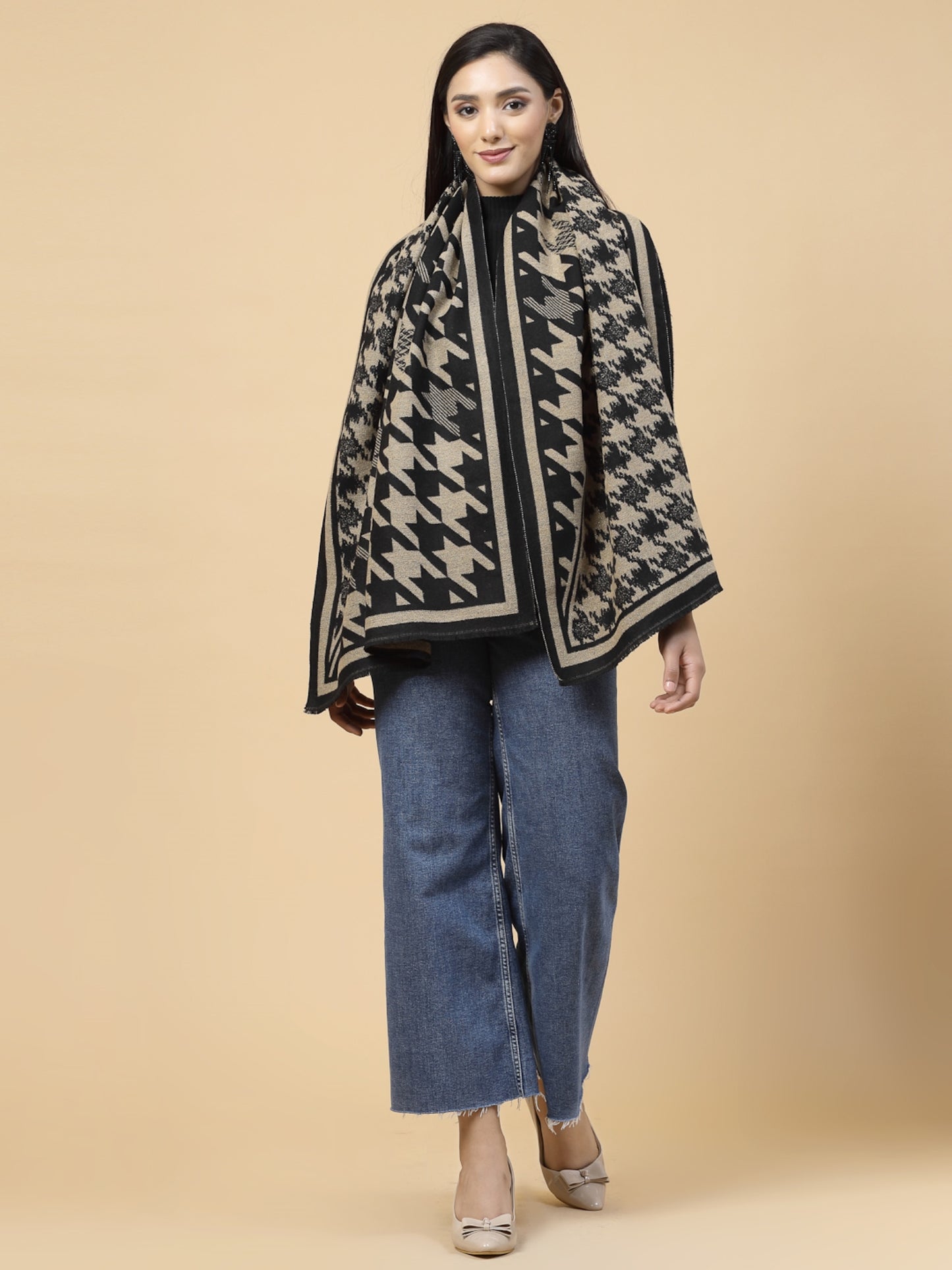 MAFADENY WINTER WRAP KHAKHI STOLE - COZY COMFORT IN SUBTLE ELEGANCE