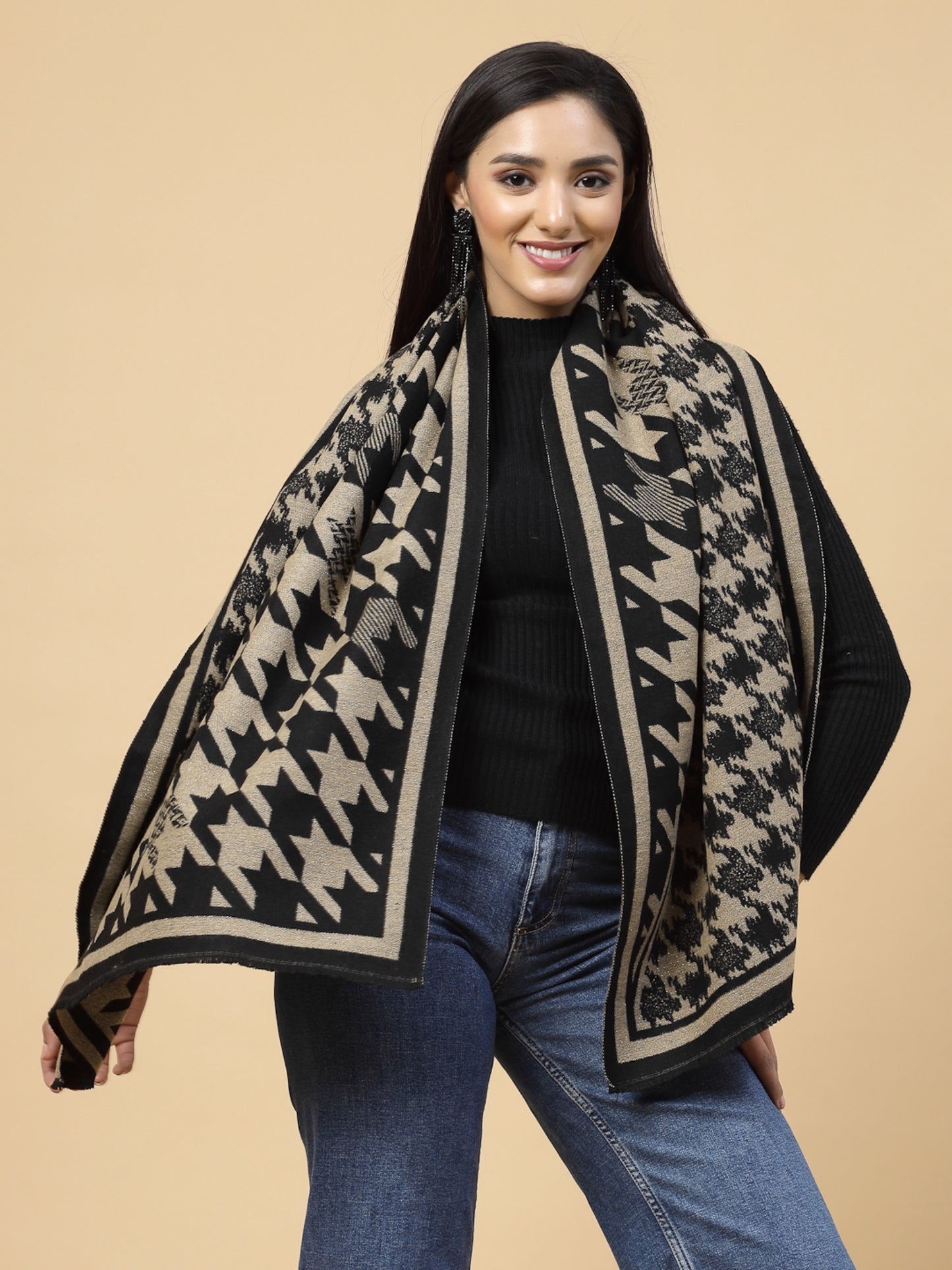 MAFADENY WINTER WRAP KHAKHI STOLE - COZY COMFORT IN SUBTLE ELEGANCE