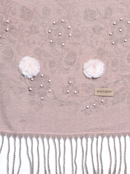 MAFADENY WINTER WRAP PEACH STOLE - COZY COMFORT IN SUBTLE ELEGANCE