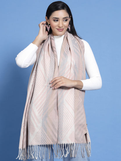 MAFADENY WINTER WRAP PEACH STOLE - COZY COMFORT IN SUBTLE ELEGANCE