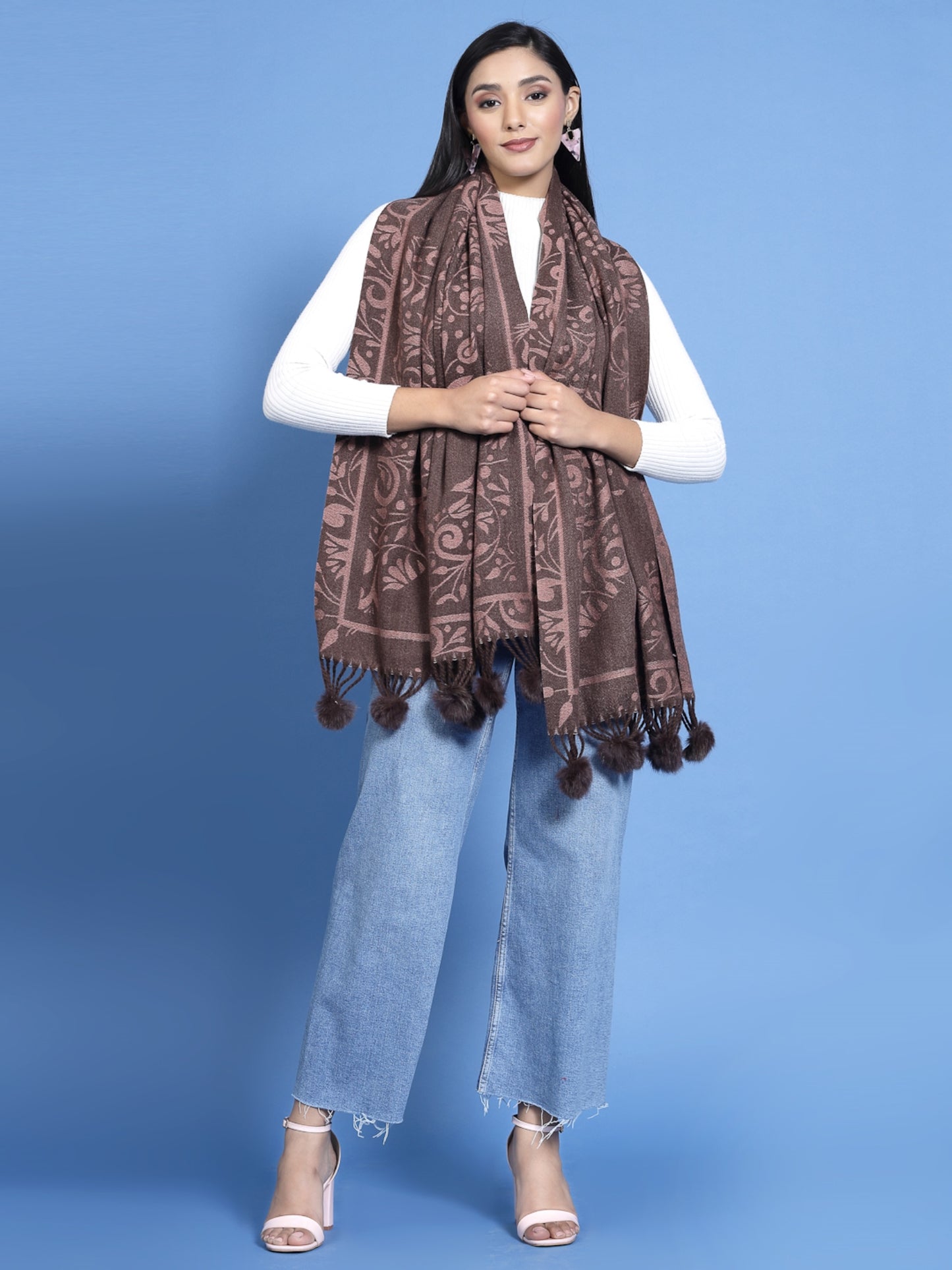 MAFADENY WINTER WRAP WINE STOLE - COZY COMFORT IN SUBTLE ELEGANCE