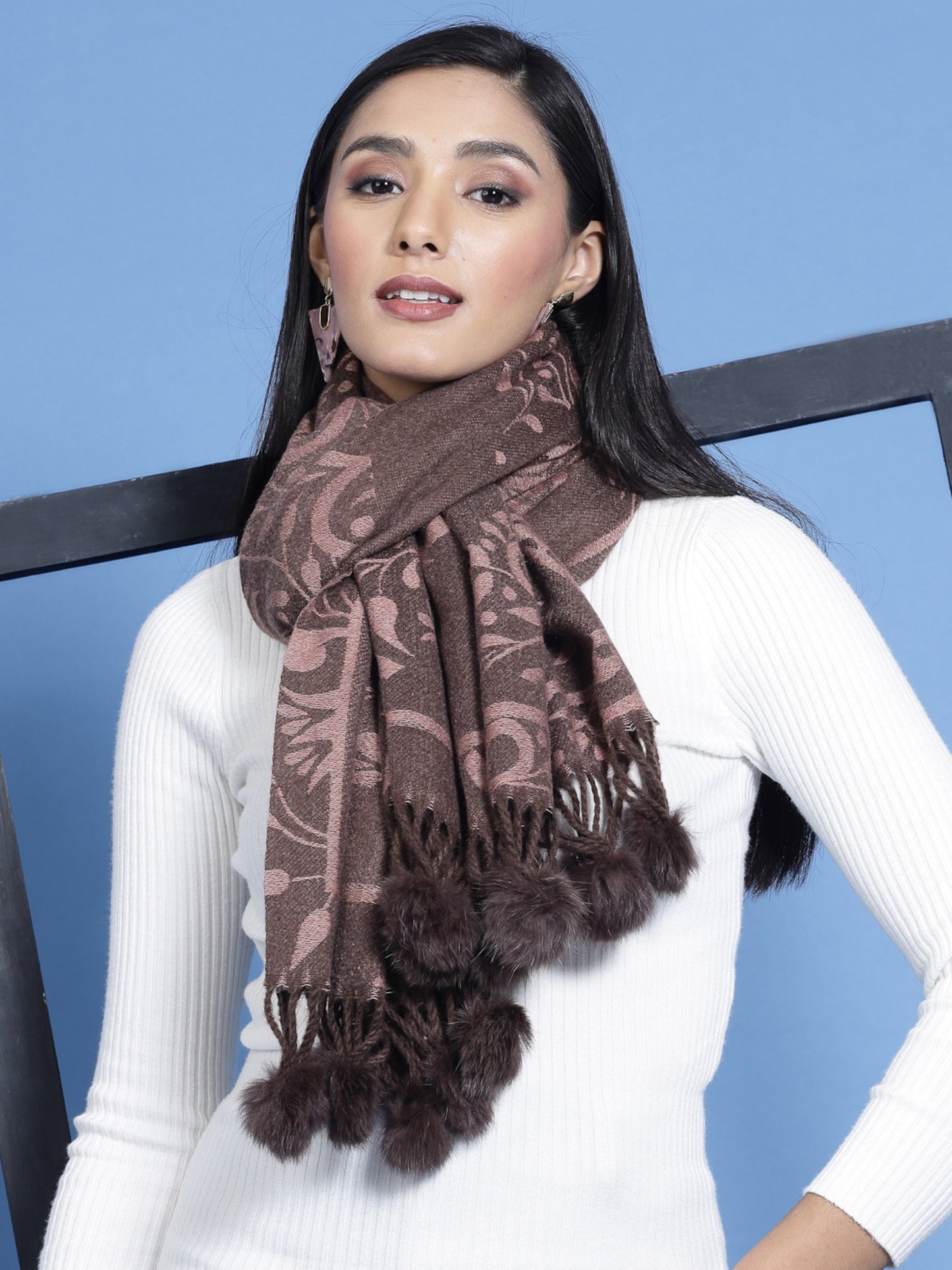 MAFADENY WINTER WRAP WINE STOLE - COZY COMFORT IN SUBTLE ELEGANCE