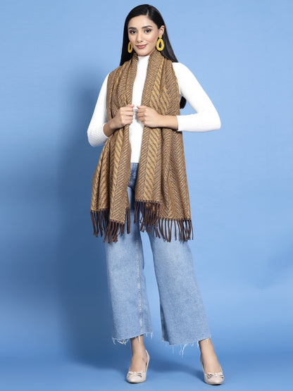 MAFADENY WINTER WRAP MUSTERD STOLE - COZY COMFORT IN SUBTLE ELEGANCE