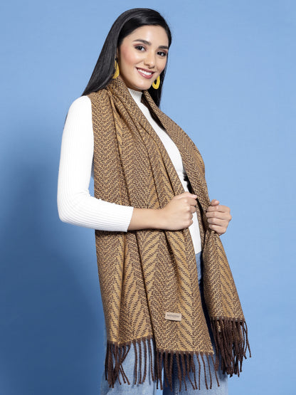 MAFADENY WINTER WRAP MUSTERD STOLE - COZY COMFORT IN SUBTLE ELEGANCE