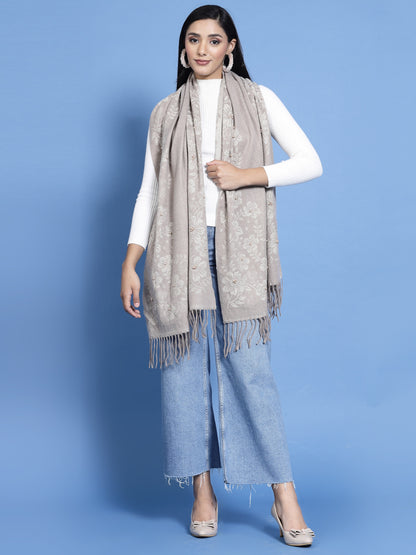 MAFADENY WINTER WRAP KHAKHI STOLE - COZY COMFORT IN SUBTLE ELEGANCE