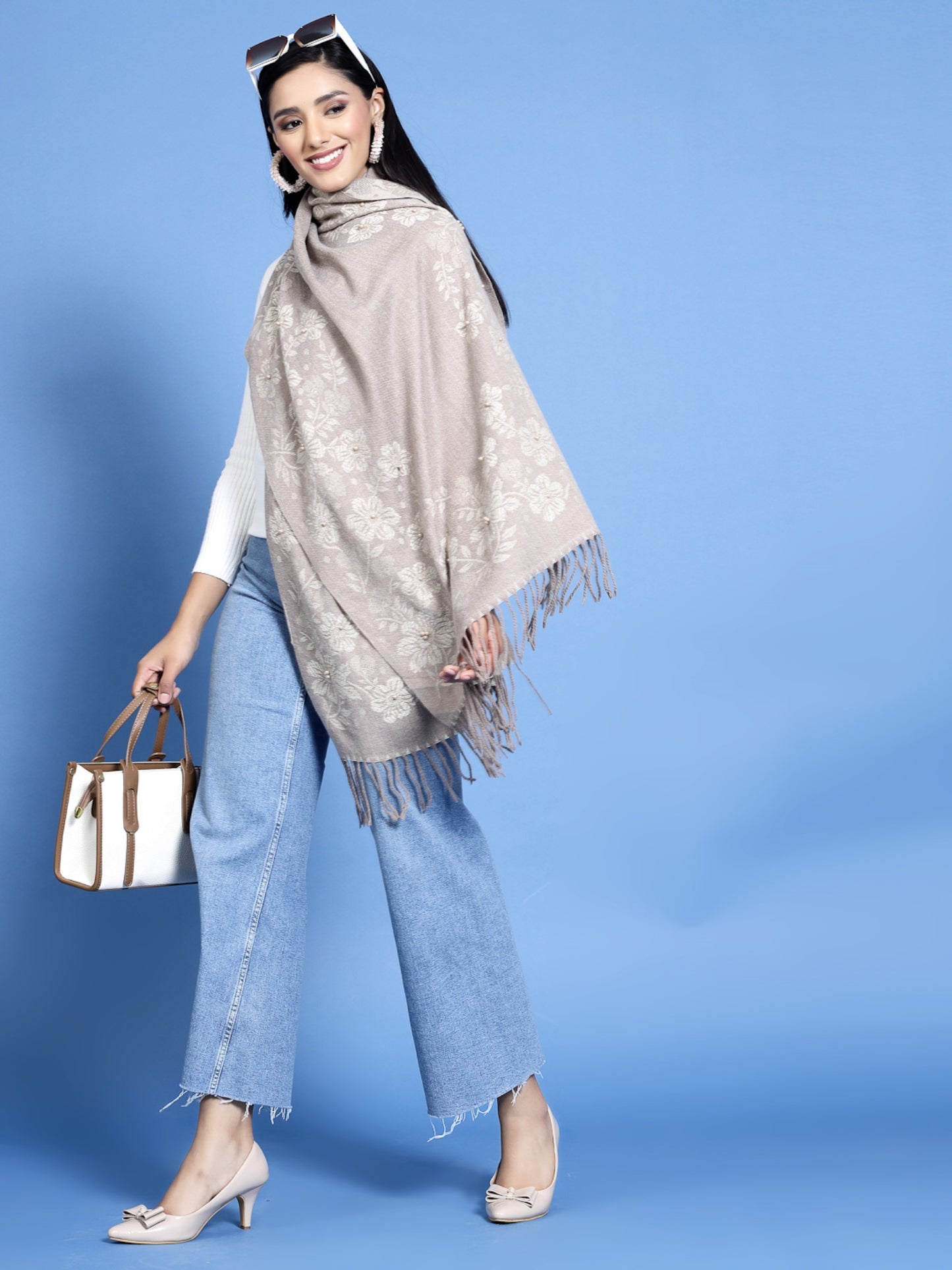 MAFADENY WINTER WRAP KHAKHI STOLE - COZY COMFORT IN SUBTLE ELEGANCE