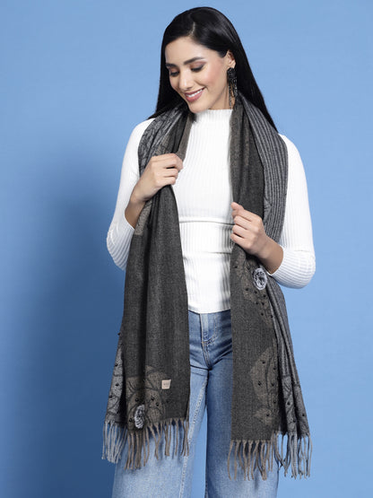 MAFADENY WINTER WRAP D.GREY STOLE - COZY COMFORT IN SUBTLE ELEGANCE