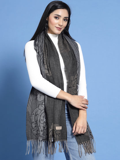 MAFADENY WINTER WRAP D.GREY STOLE - COZY COMFORT IN SUBTLE ELEGANCE