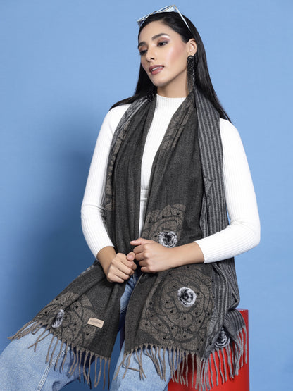 MAFADENY WINTER WRAP D.GREY STOLE - COZY COMFORT IN SUBTLE ELEGANCE