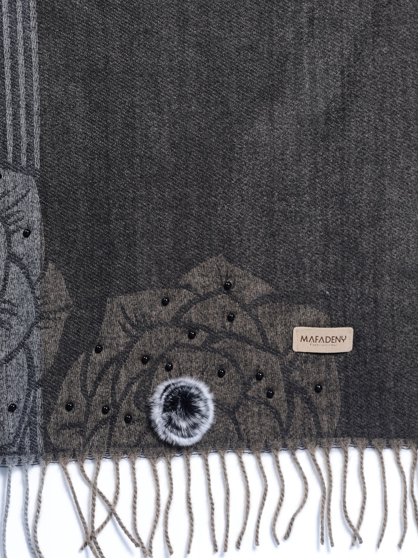 MAFADENY WINTER WRAP D.GREY STOLE - COZY COMFORT IN SUBTLE ELEGANCE