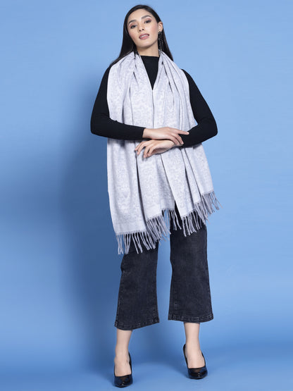 MAFADENY WINTER WRAP GREY STOLE - COZY COMFORT IN SUBTLE ELEGANCE