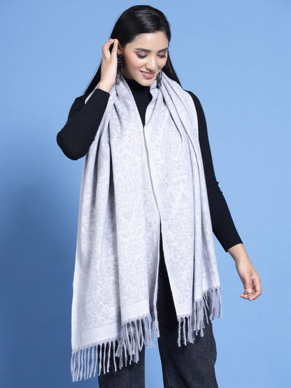 MAFADENY WINTER WRAP GREY STOLE - COZY COMFORT IN SUBTLE ELEGANCE