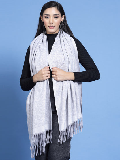 MAFADENY WINTER WRAP GREY STOLE - COZY COMFORT IN SUBTLE ELEGANCE