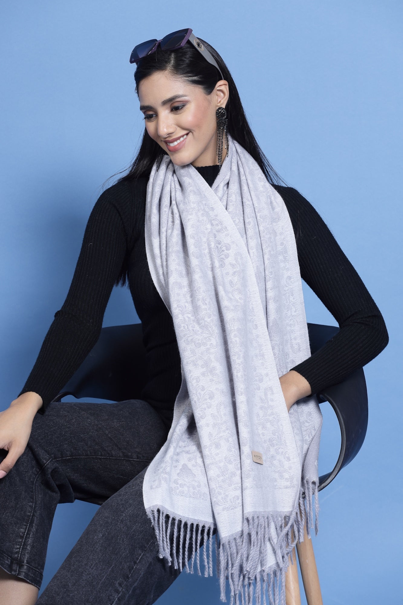 MAFADENY WINTER WRAP GREY STOLE - COZY COMFORT IN SUBTLE ELEGANCE