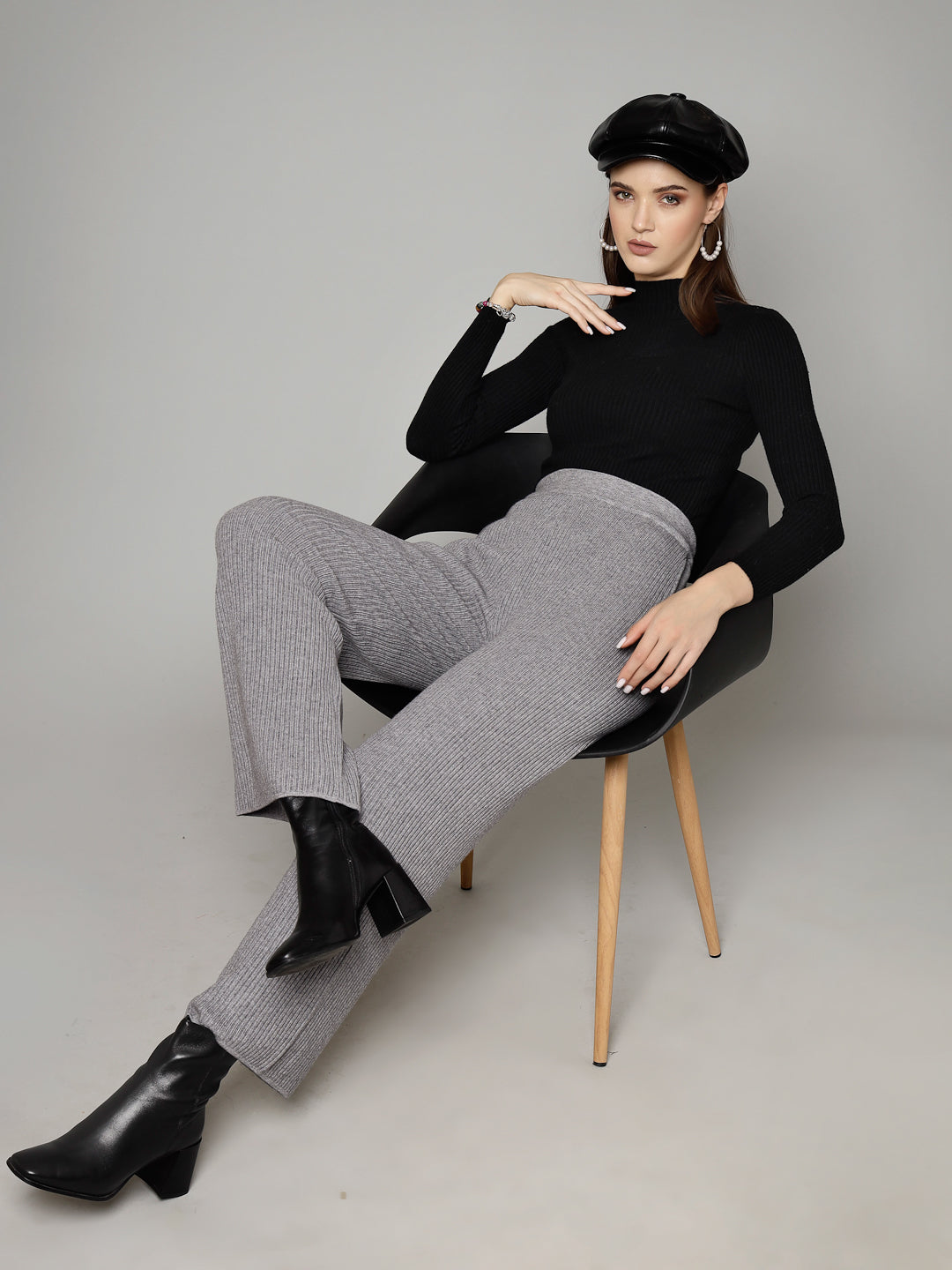 Mafadeny Women Winter Wear Grey Stylish & Cosy Plazzo