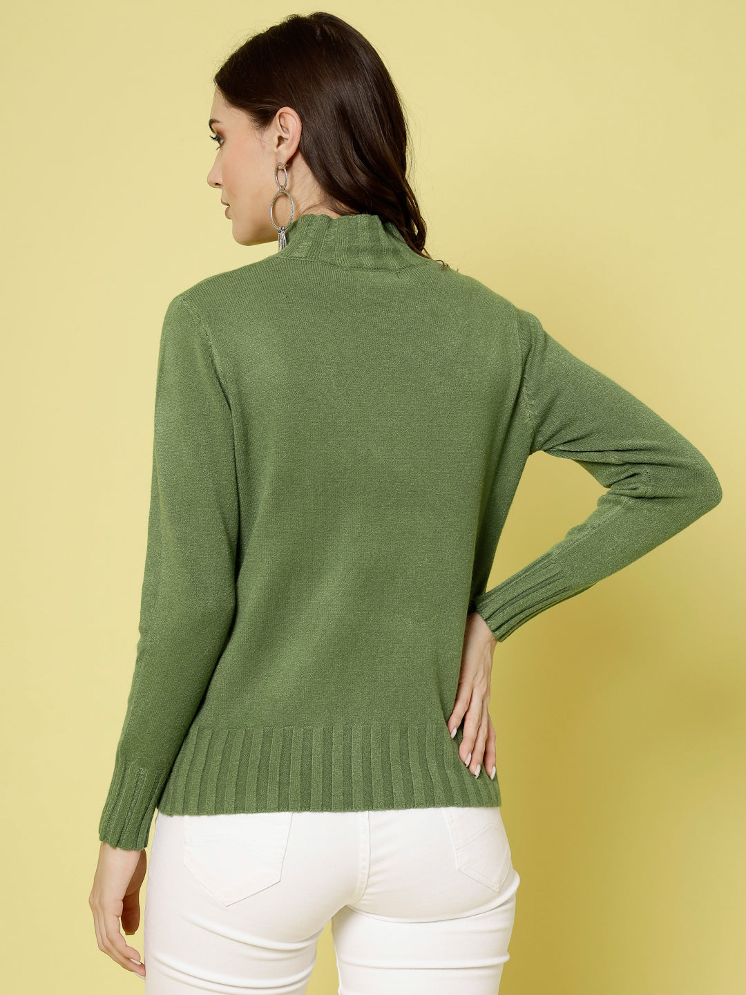 Mafadeny Women Winter Wear Green Stylished & Cosy Top