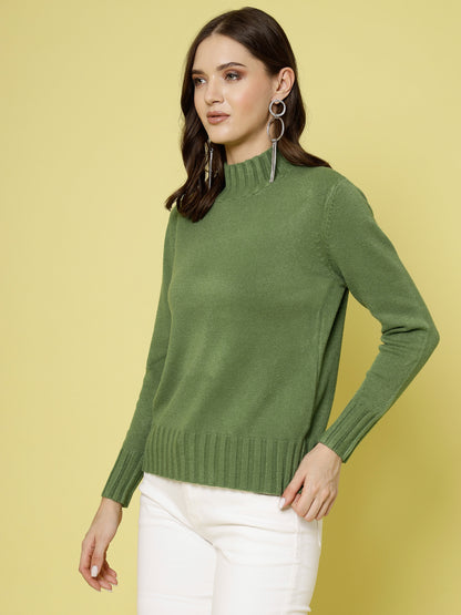 Mafadeny Women Winter Wear Green Stylished & Cosy Top