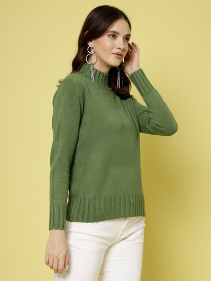 Mafadeny Women Winter Wear Green Stylished & Cosy Top