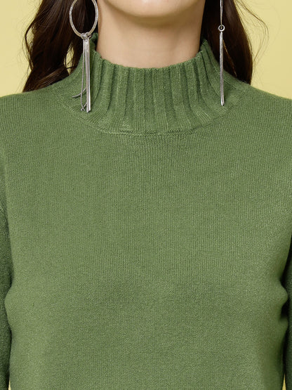 Mafadeny Women Winter Wear Green Stylished & Cosy Top