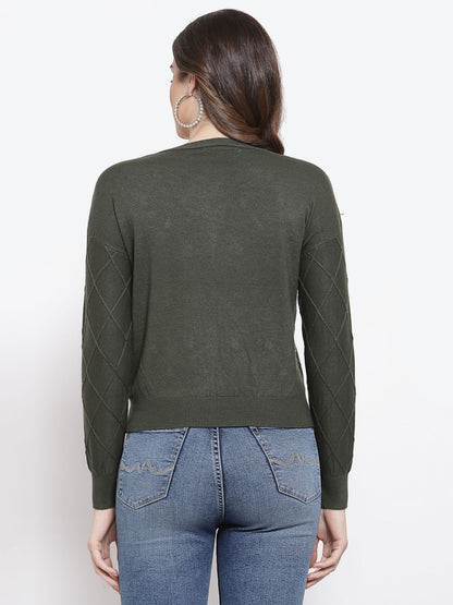 Mafadeny Winter Bliss Green Cardigan - Cozy up in Style