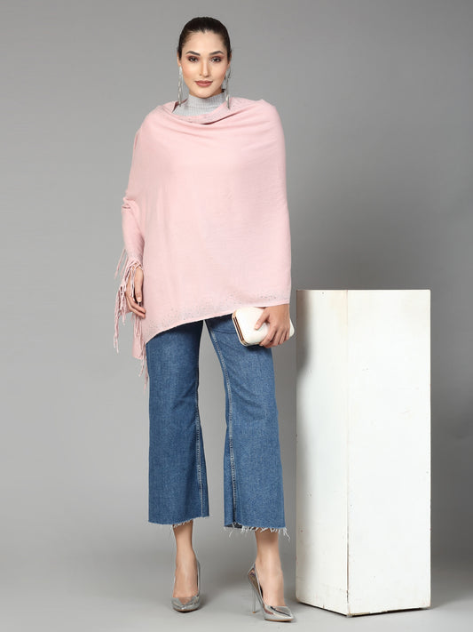 MAFADENY WINTER WRAP PEACH STOLE - COZY COMFORT IN SUBTLE ELEGANCE