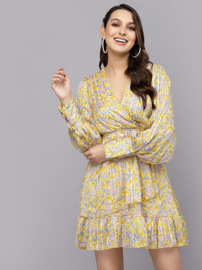 Mafadeny Yellow Winter Dress - Radiate Warmth and Style in the Cold Season