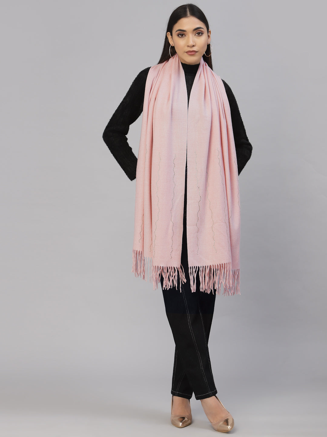 Mafadeny Women Pink Stole