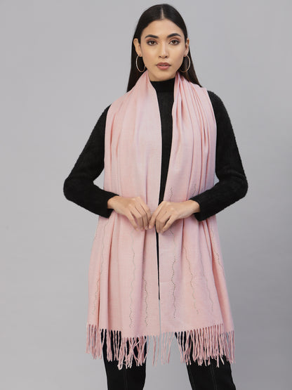 Mafadeny Women Pink Stole